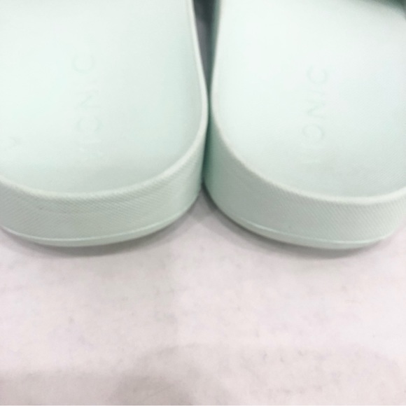 Vionic Kiera Snake Print Slide Sandals - Size Women 6W, Mint Green - Picture 8 of 12